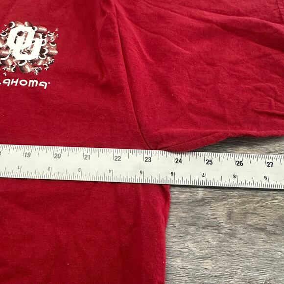 Vintage Starter Oklahoma Sooners Red L‎ Short Sleeve Football T-Shirt 90s y2k - Picture 6 of 10